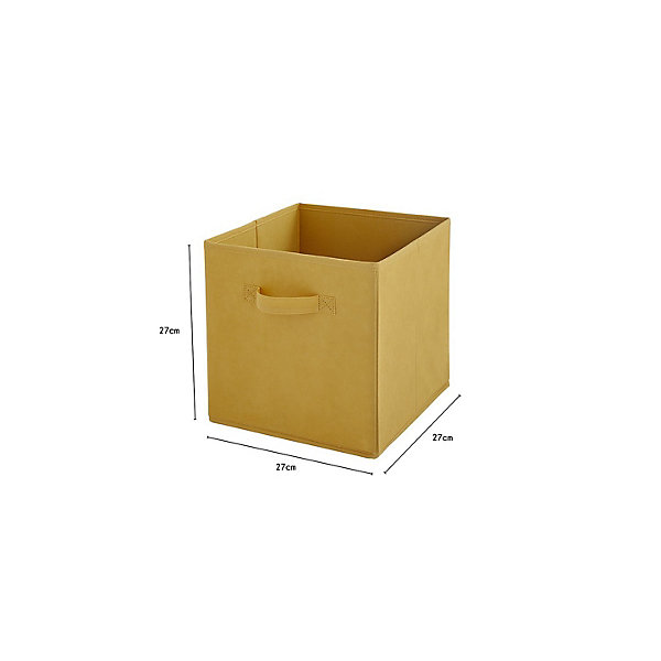 Lot de 12 paniers pliables en tissu jaune moutarde 27 x 27 x 27 cm
