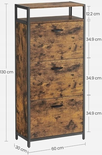 Brązowa szafka na obuwie vintage pojemna