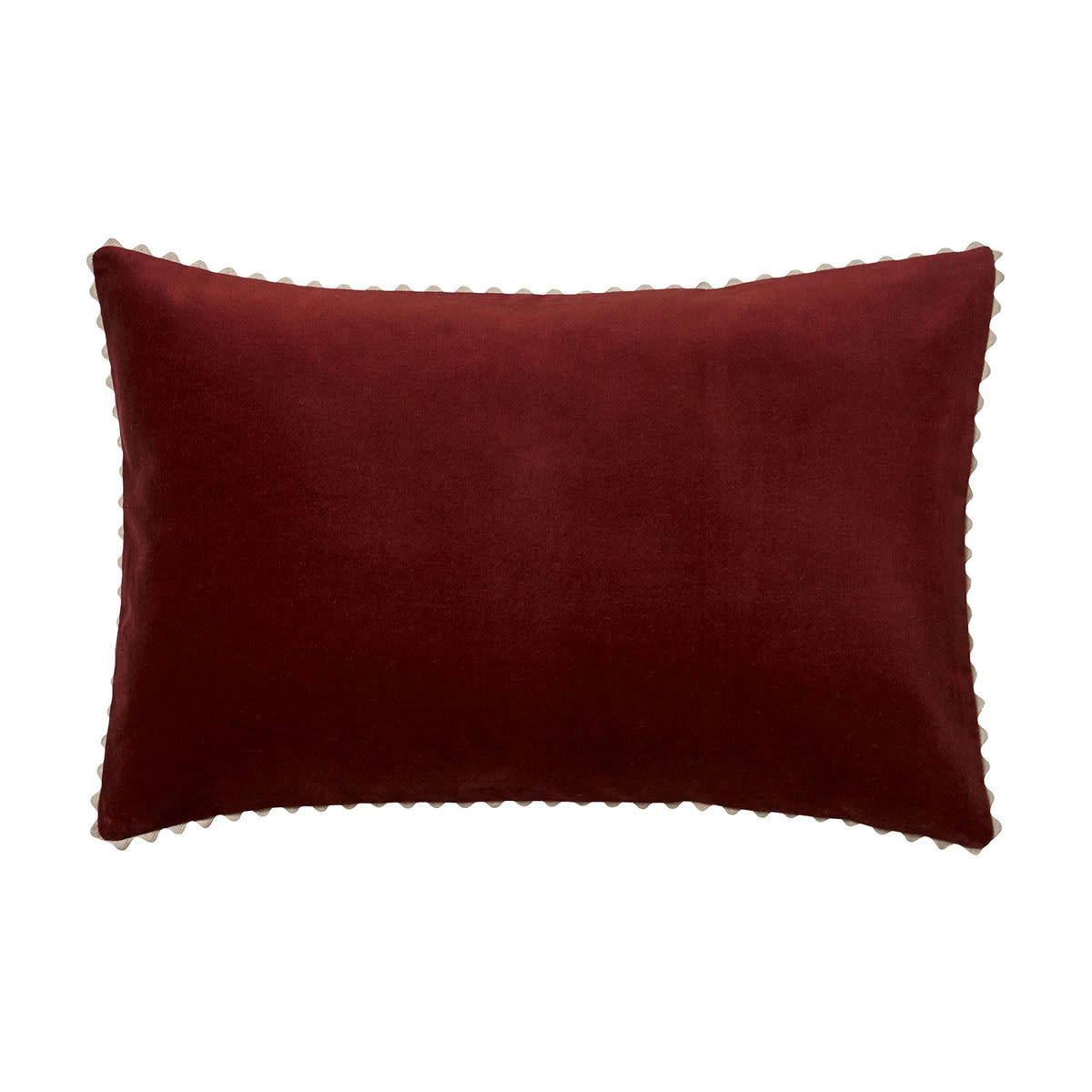 VELIN - Housse de coussin en velour de coton rouge 40x60