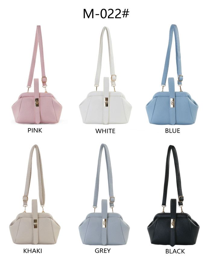 JFY Top Handle Flap Kiss Clasp Twist Lock Closure Cross Body Bag