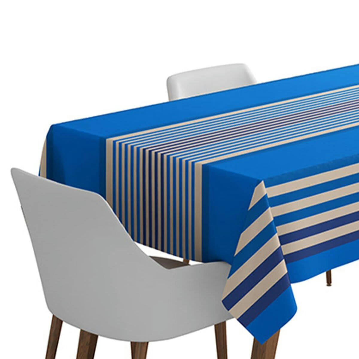 AINHOA - Nappe Coton Bleu 180x350 cm