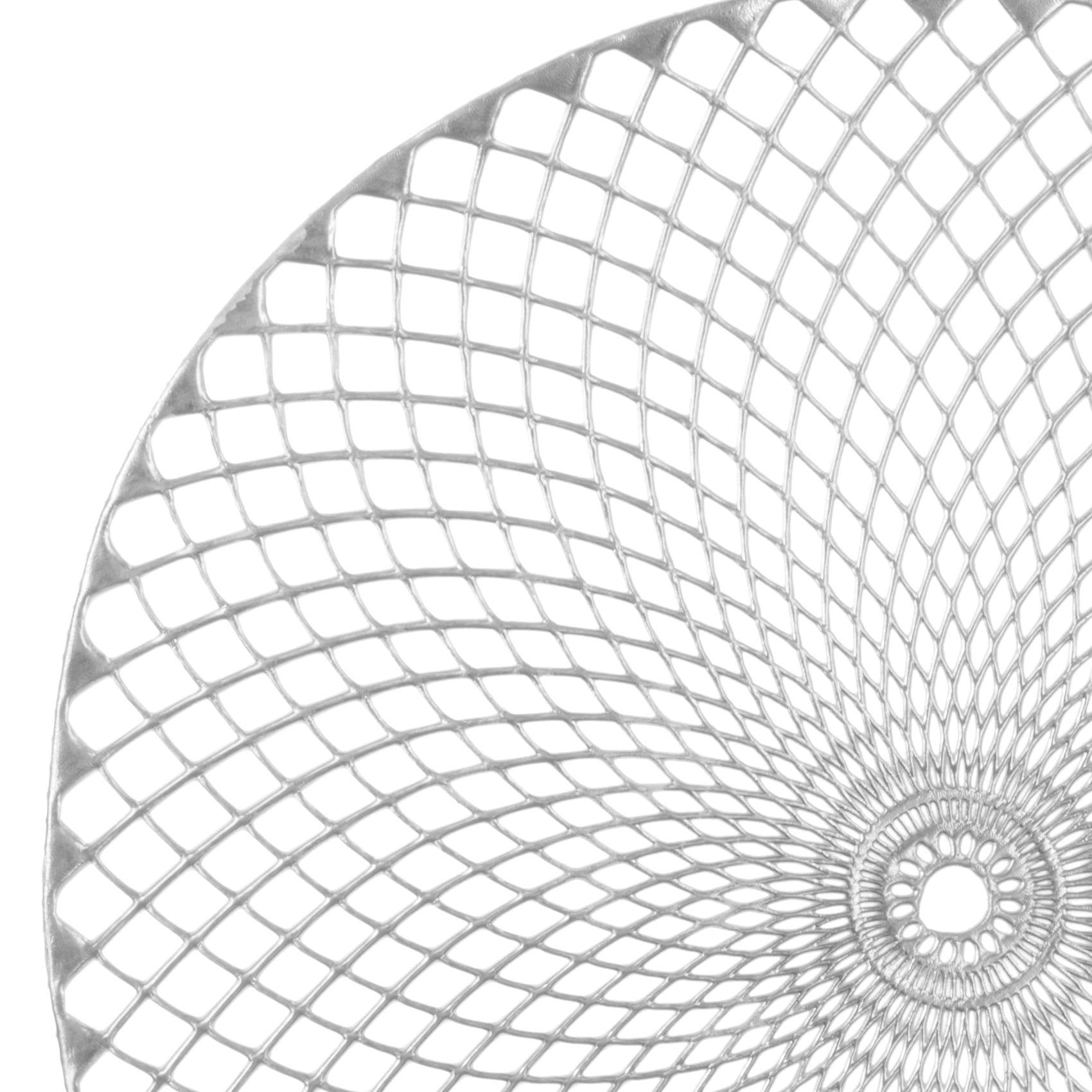 - Set de table rond en filigrane plastique argent Ø 38x38 cm
