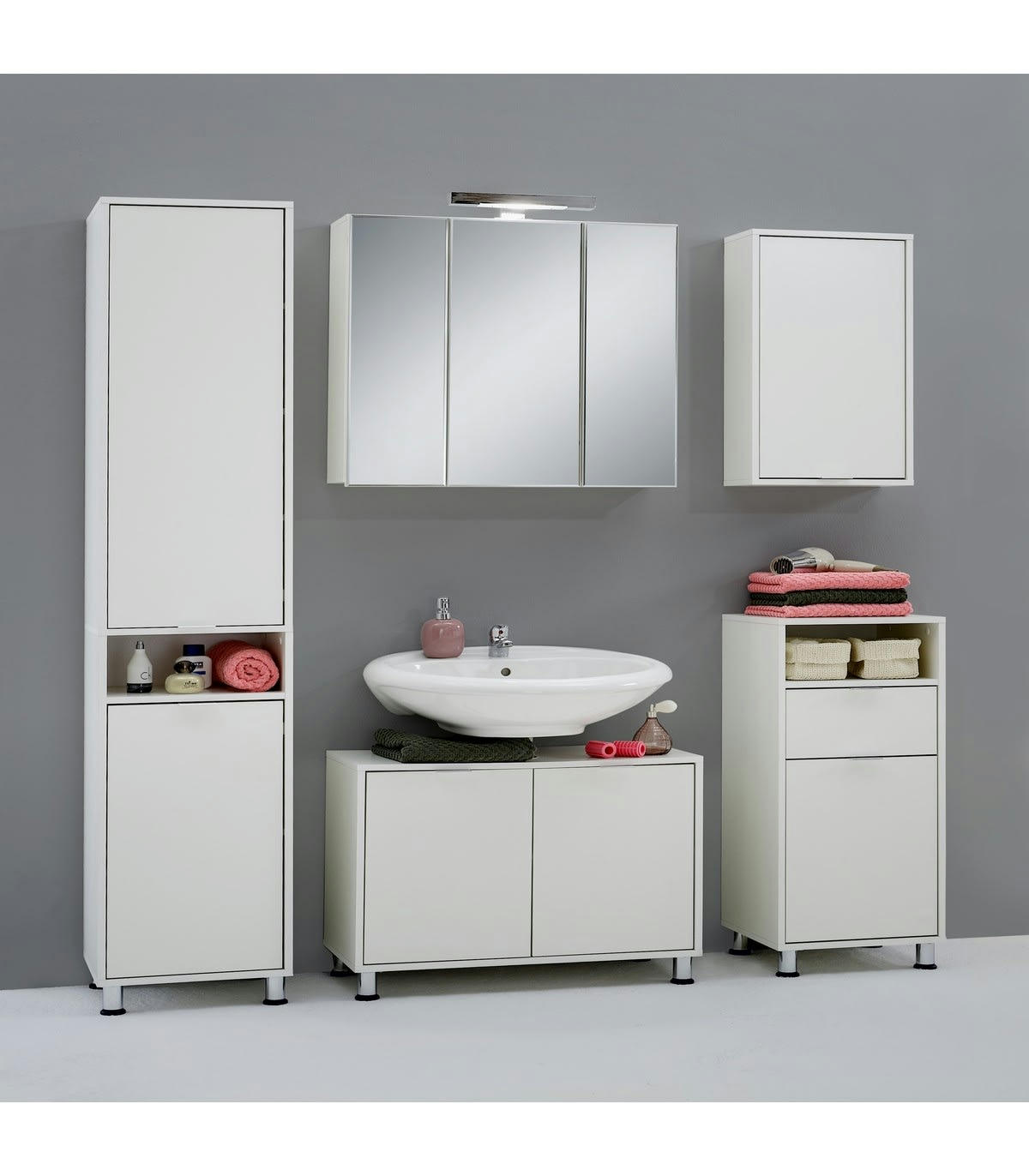 ZAMORA - Meuble Haut de Salle de Bain 1 Porte L37 x H68cm