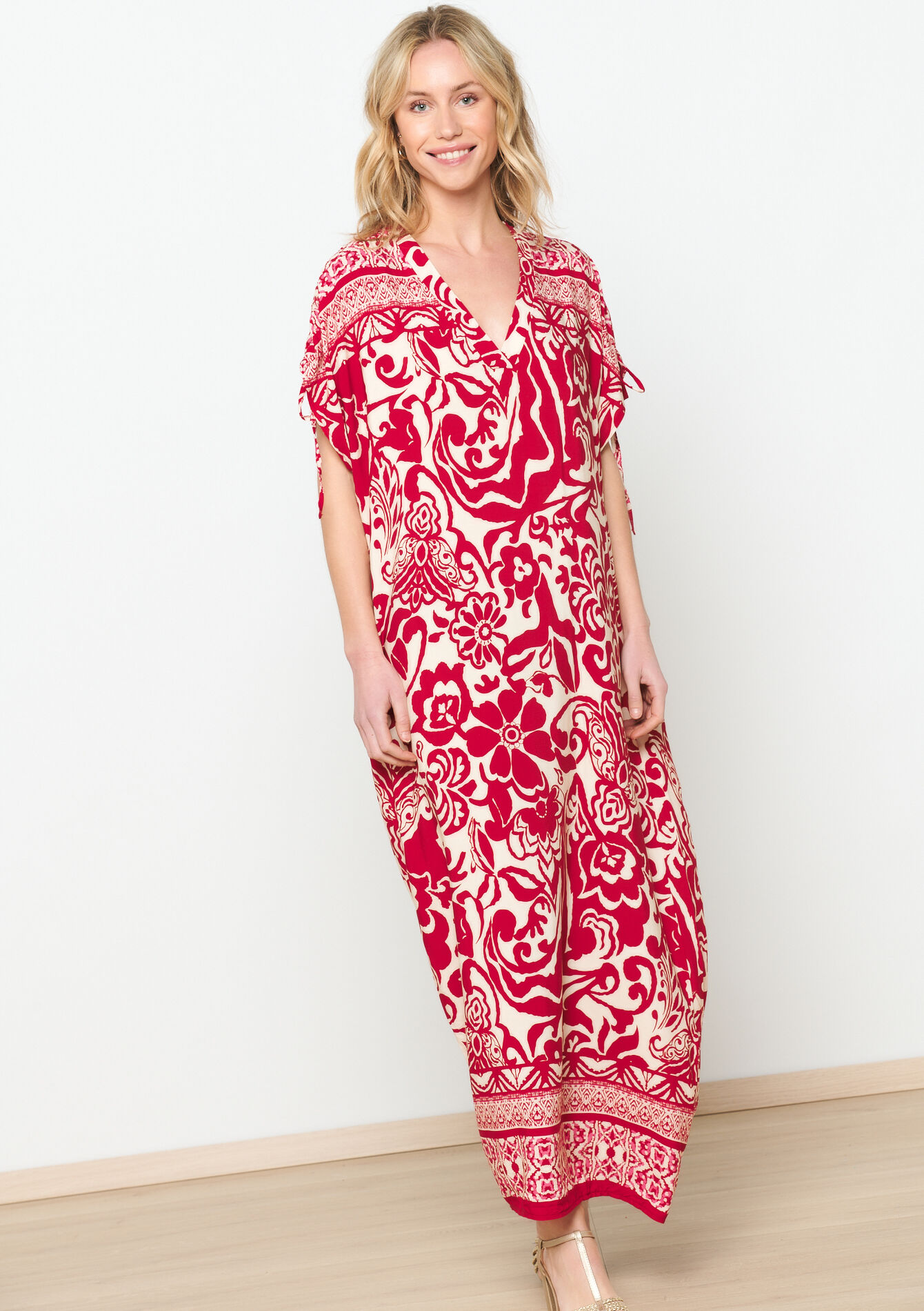 Kaftanjurk met bloemen