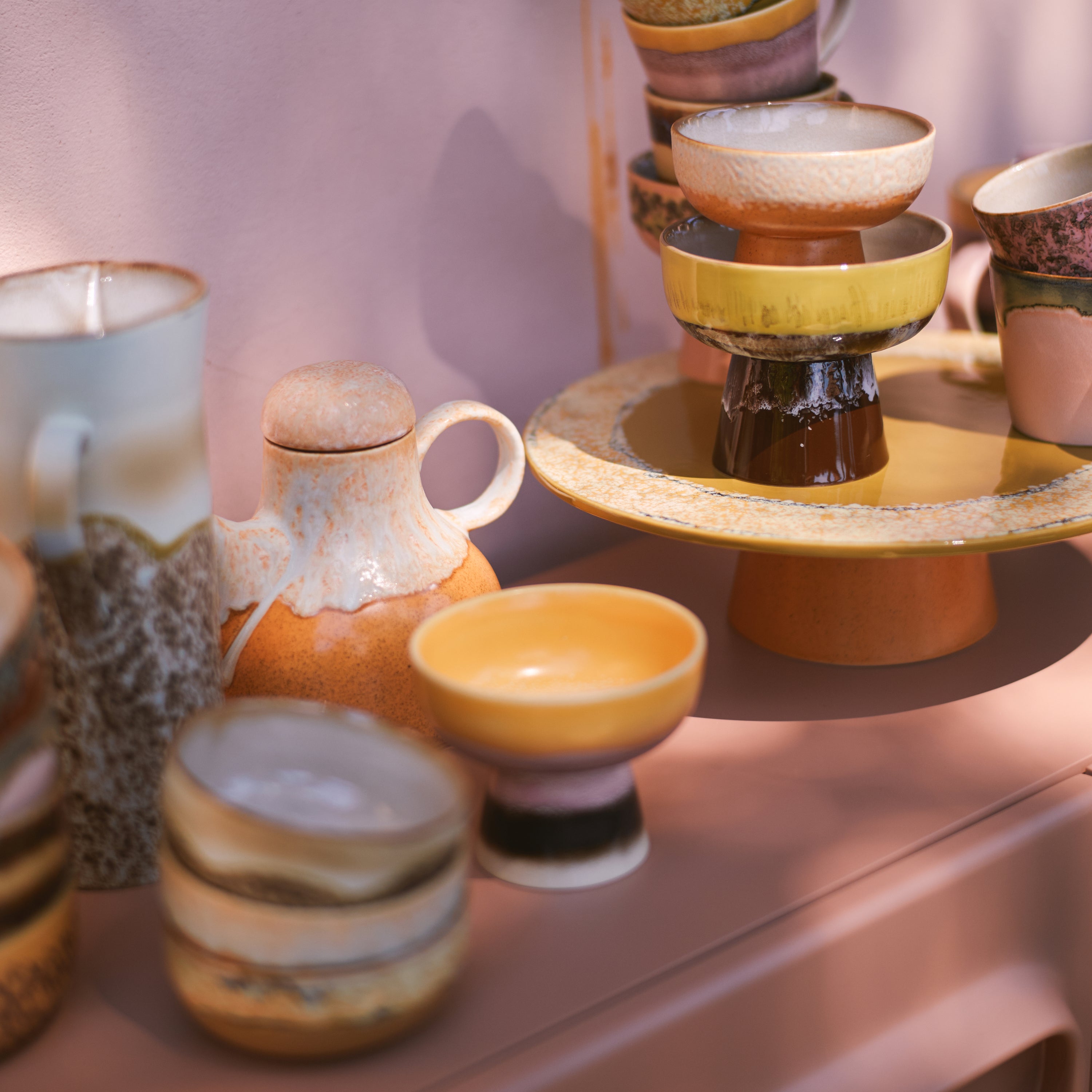 HKliving 70's Ceramics Koffiepot - Dunes