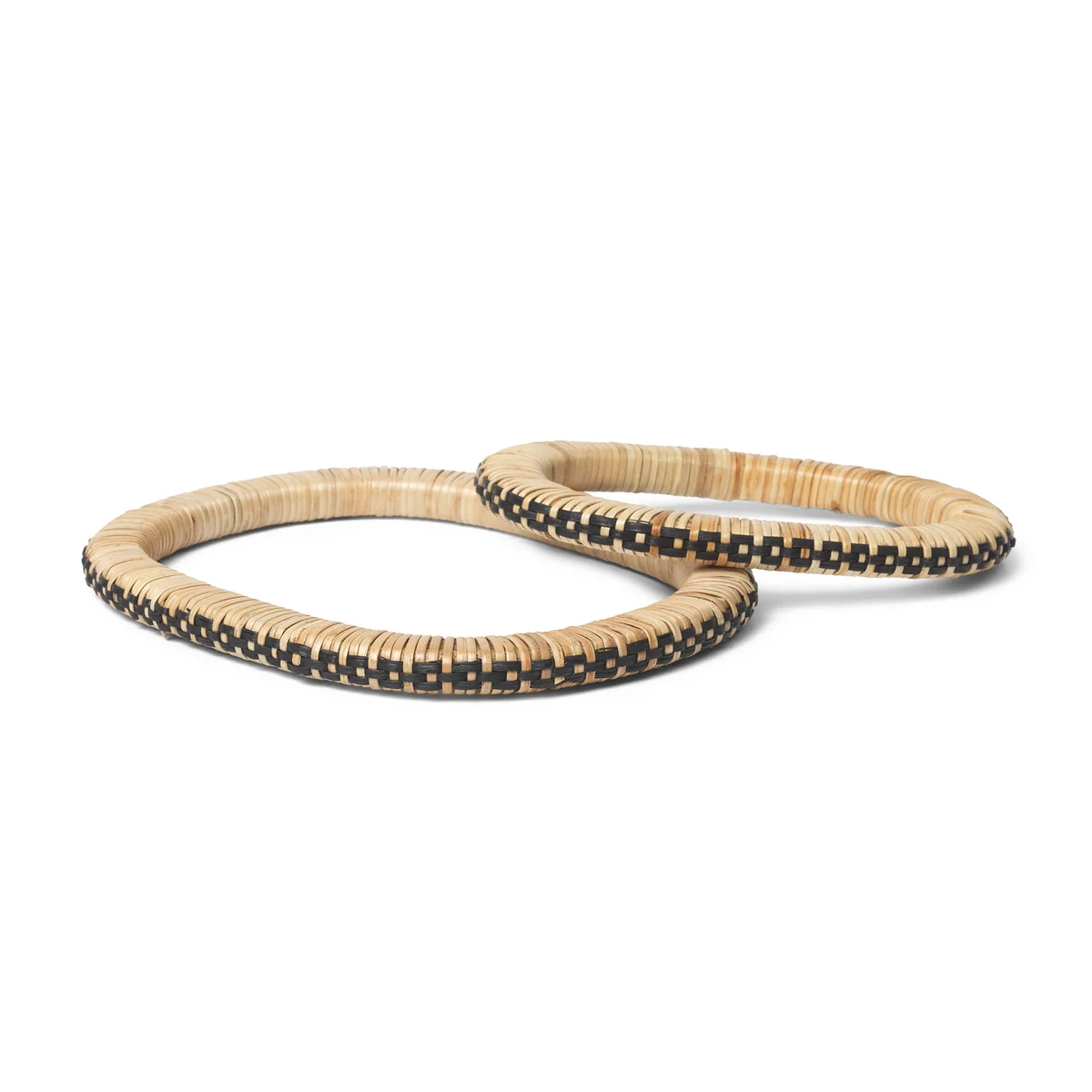 Ferm Living - Weave Untersetzer, natural / schwarz ( 2er-Set)