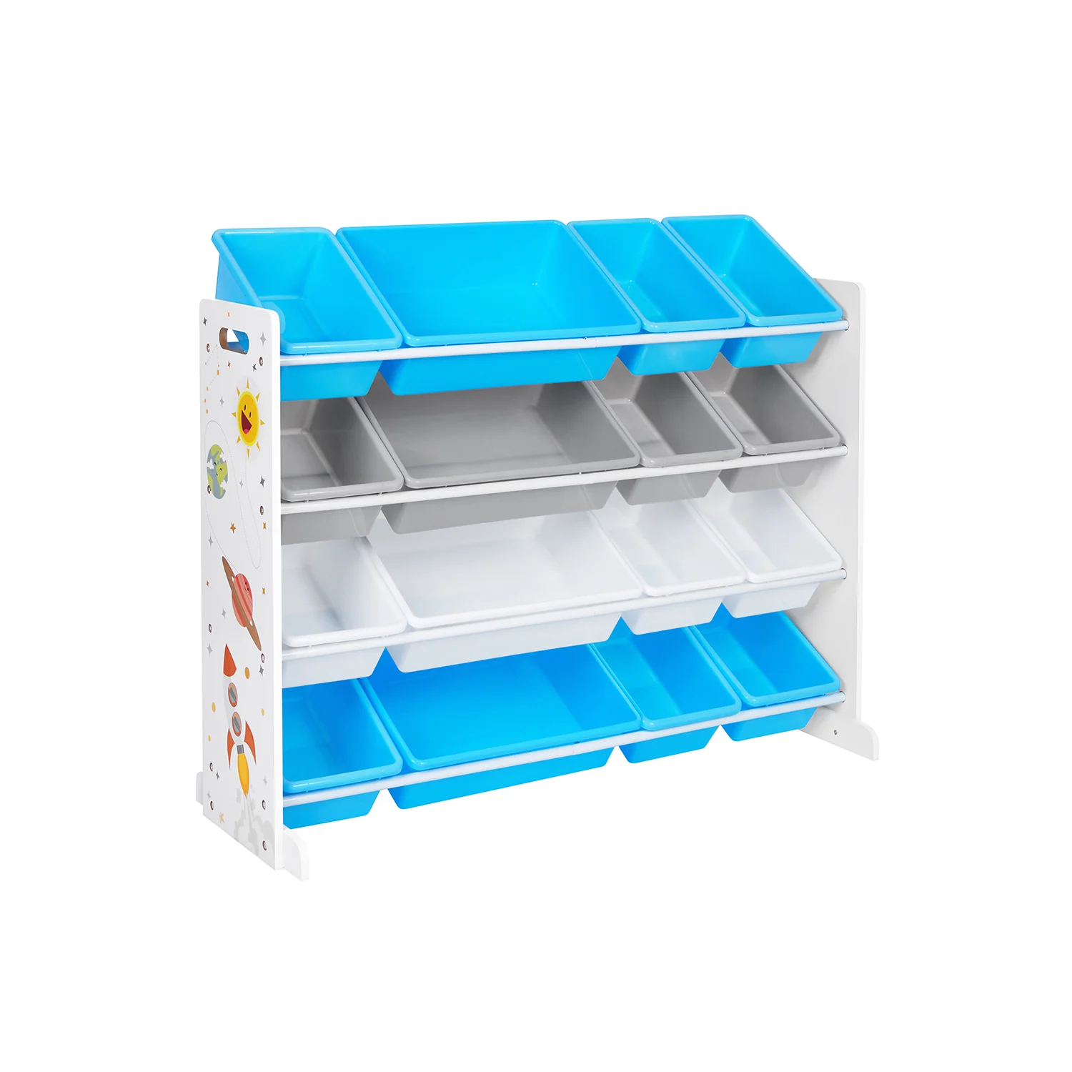 Étagère pour jouets avec 16 coffres