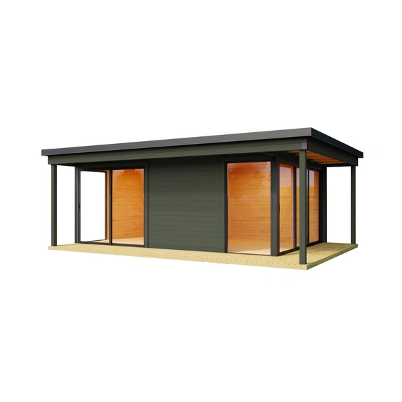 Gartenhaus »Domeo«, BxHxT: 608,4 x 239,4 x 418,9 cm (Außenmaß inkl. Dachüberstand), grüngrau