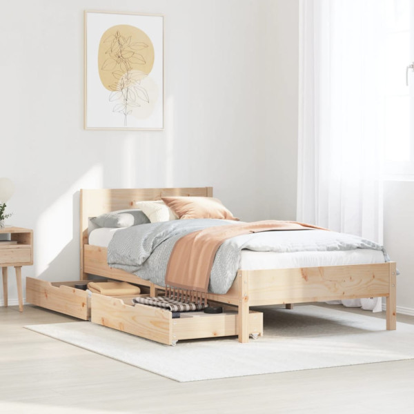 Łóżko Drewniane Rama Łóżka Sofa Brązowe Do Sypialni Pokoju 75x190 cm