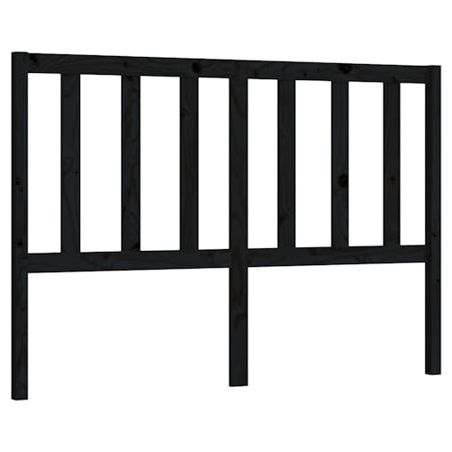 NNEVL Bed Headboard Black 141x4x100 cm Solid Wood Pine