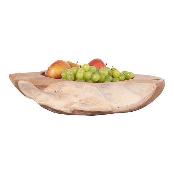 Bol en Teck Naturel Rio - Diam.40x12 cm, Idéal pour Décoration et Service de Table