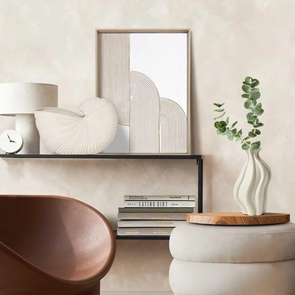 Schilderij 3D Art Knoop - 40 x 30 - Beige