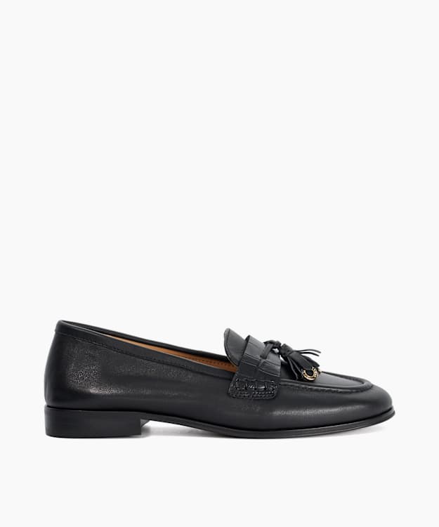 Giavonni Black - Leather Snaffle Trim Loafers