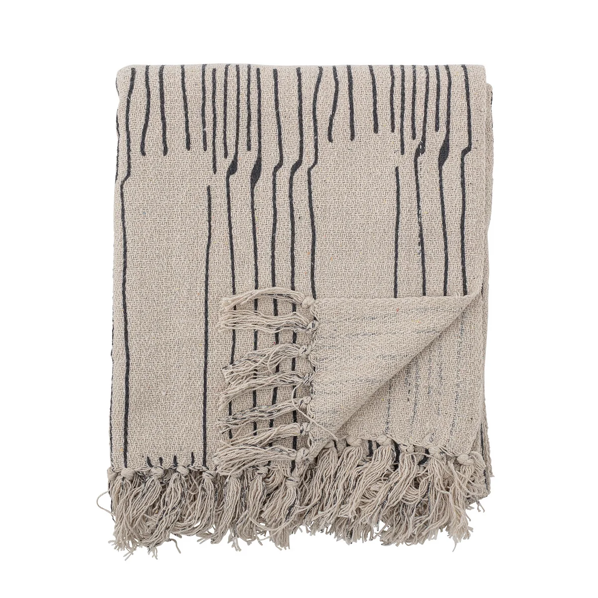 Bloomingville - Celly Tagesdecke, 130 x 160 cm, naturweiß / schwarz