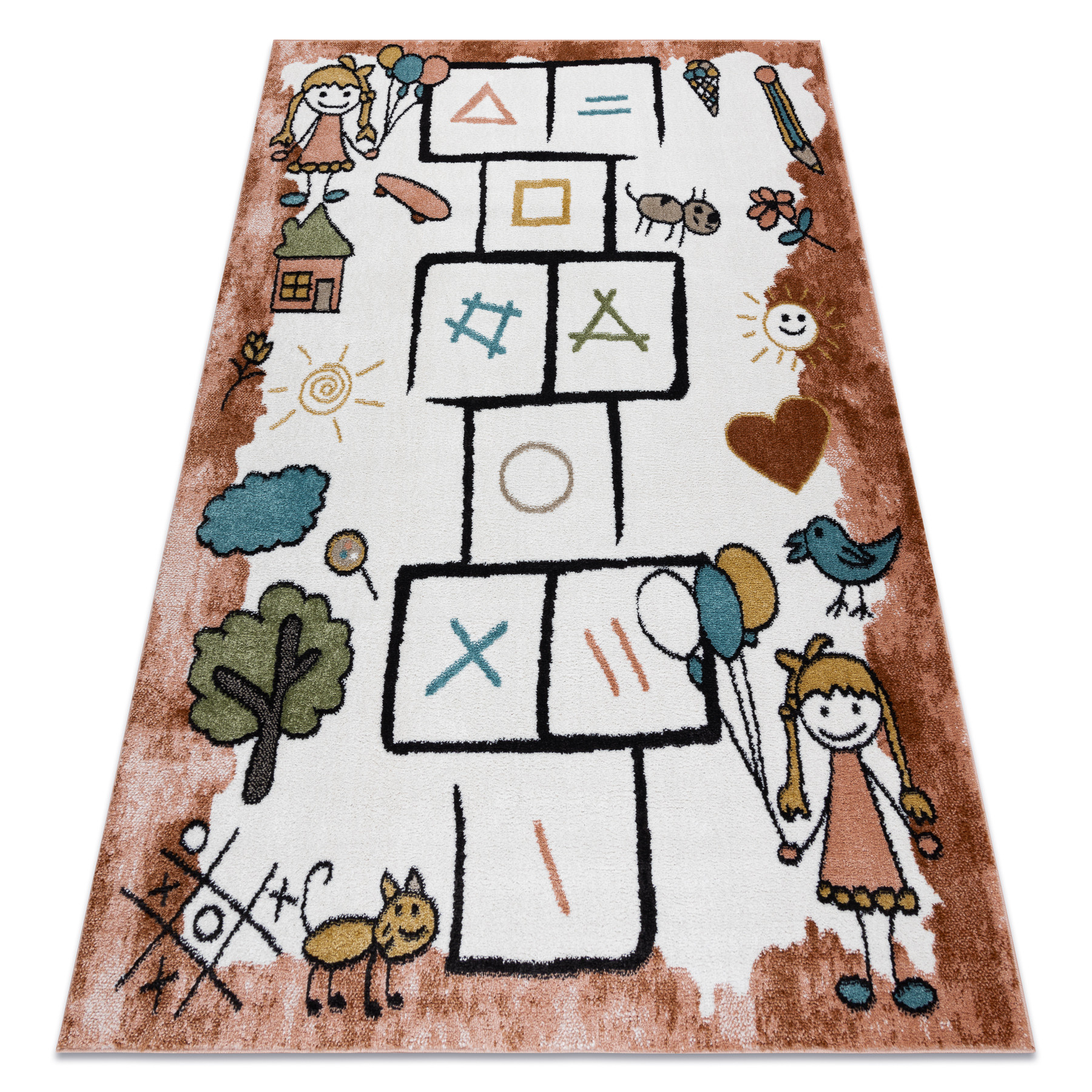 Dywan FUN Hop dla dzieci, Klasy, zwierzęta różowy 140x190 cm