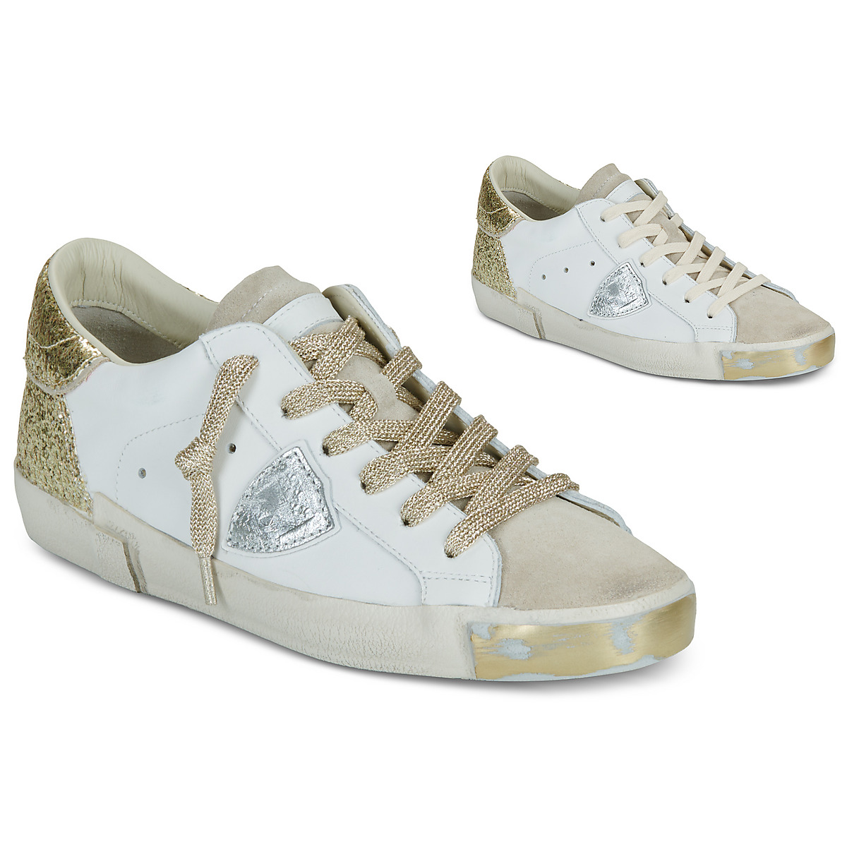 Philippe Model - PRSX LOW WOMAN - White / Gold
