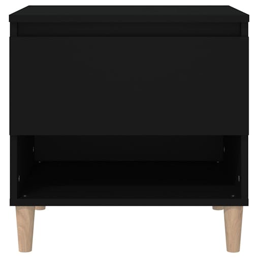 NNEVL Bedside Table Black 50x46x50 cm Engineered Wood