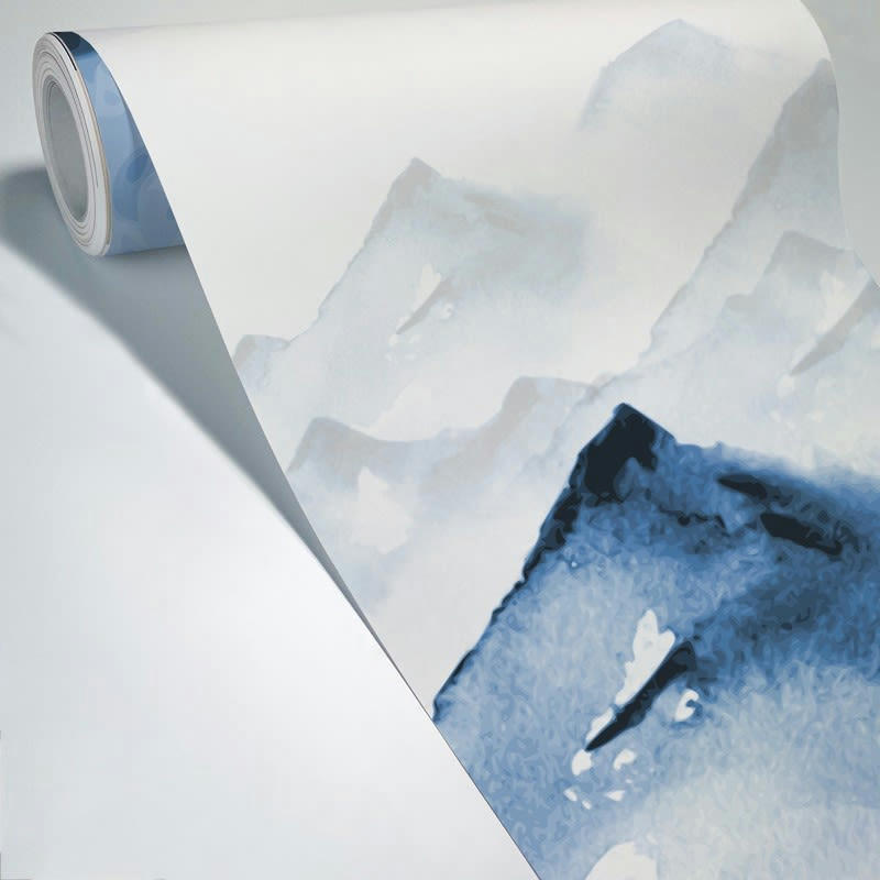 YUKON - Papier Peint Panoramique L240xH270cm Bleu Montagne