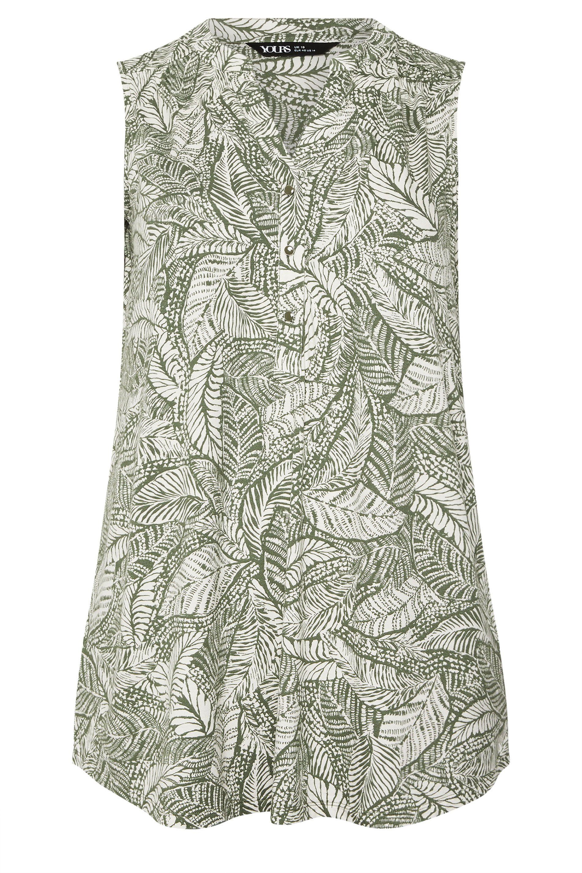 Yours Leaf Print Sleeveless Blouse