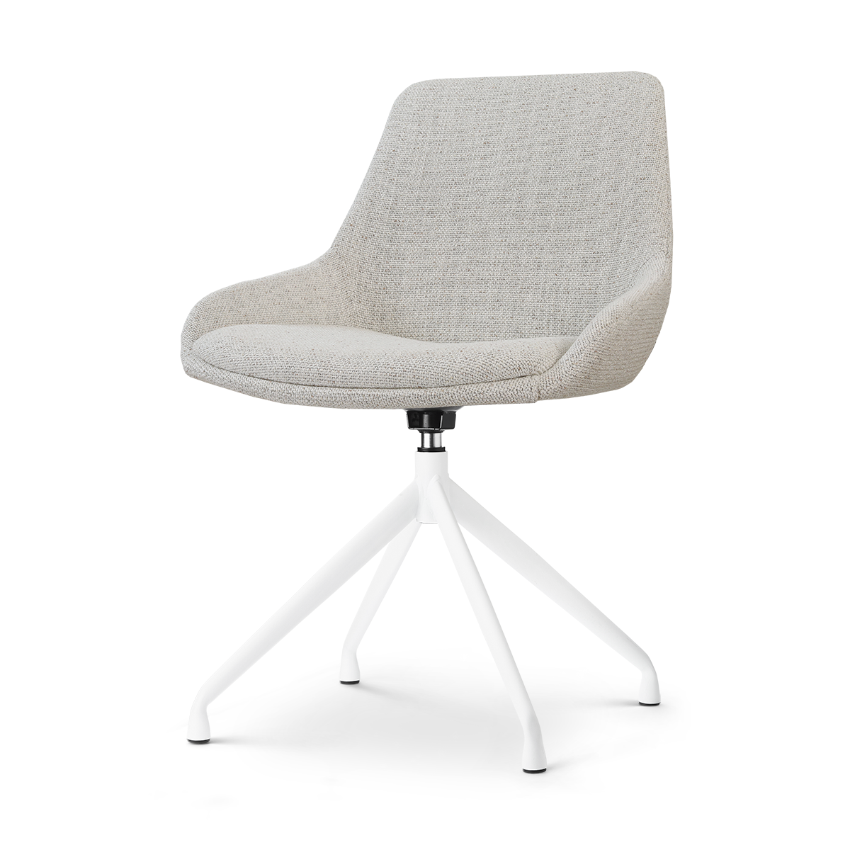 Nolon Nola-Isa Eetkamerstoel Beige Gemêleerd - Draaibaar Wit Onderstel