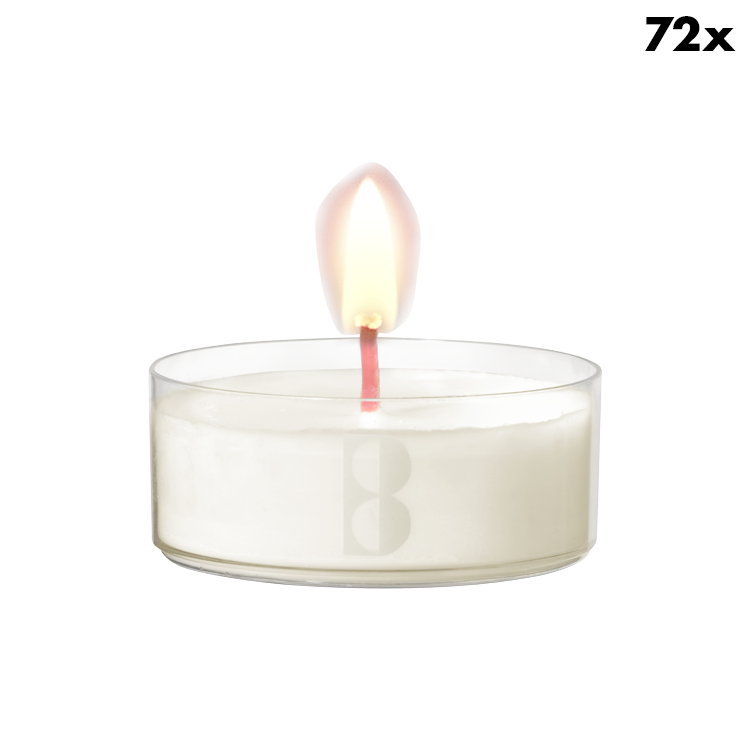 Bolsius maxi waxinelichtjes Crystal Lights - 72 stuks - 8 branduren