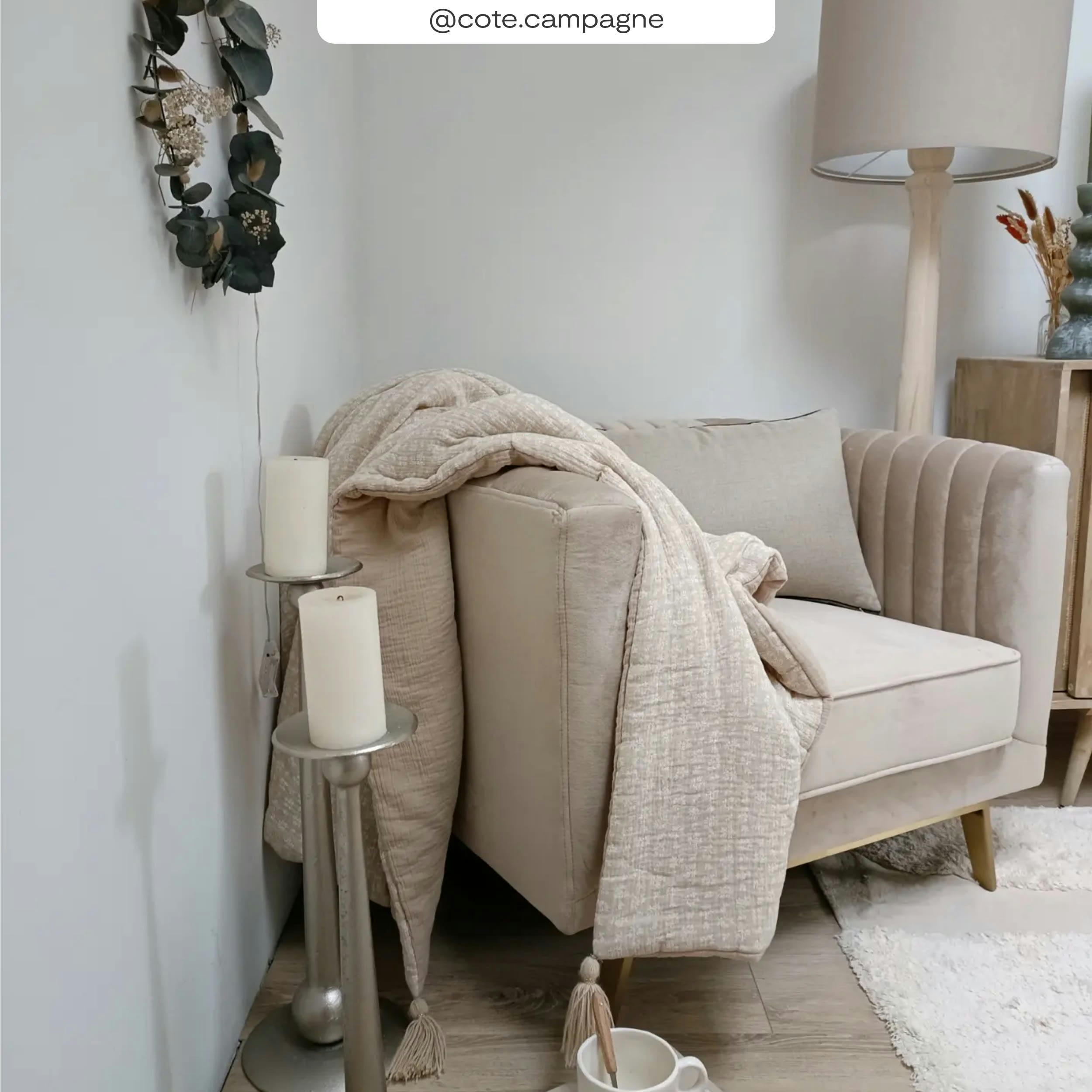 GATSBY - Fauteuil en velours beige