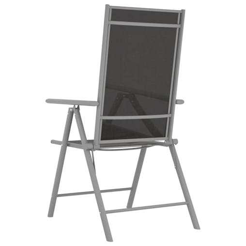 NNEVL Folding Garden Chairs 2 pcs Textilene Black