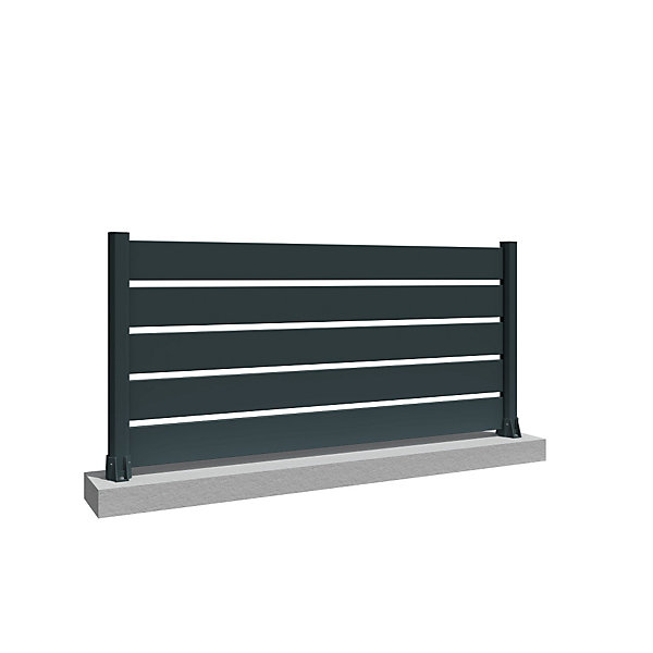 Clôture ranch panneau ajouré 3 lames L 1911 x H 565 mm (Gris anthracite RAL7016)