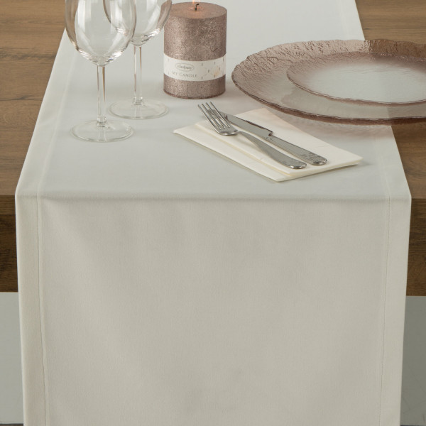 Bieżnik VELVET biały 40x140 cm biały elegancki na stół
