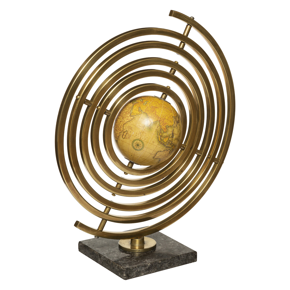 Decorative globe "Sandy" Metal, golden, h.37 cm