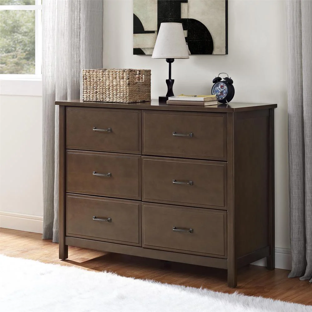 Dorel Living Maxton Mocha 6-Drawer Dresser