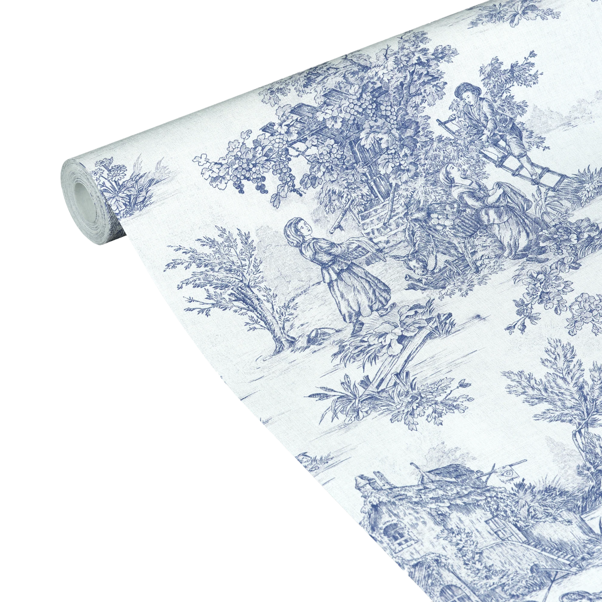4MURS Papier peint intissé JOUY coloris bleu indigo