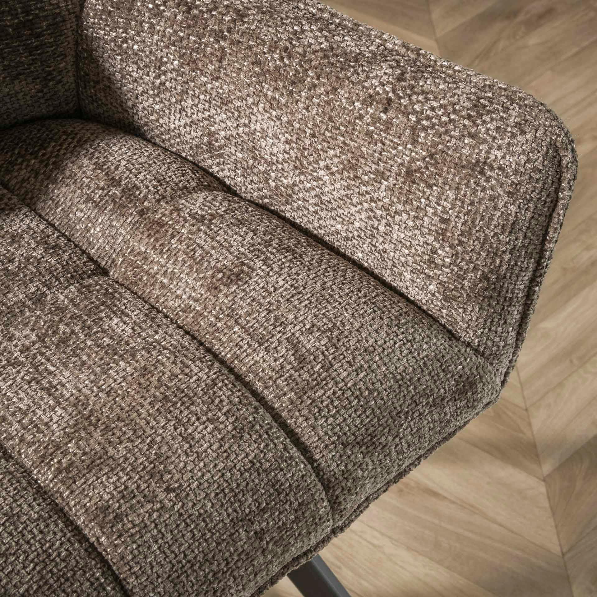 Chaise pivotante de salle à manger en velours texturé taupe (lot de 2) MELBOURNE