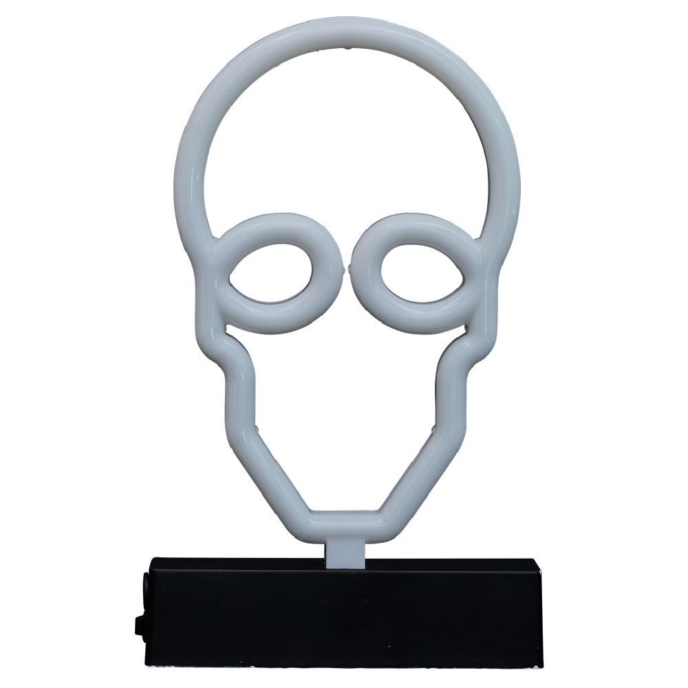 Lampe néon Halloween tête de mort 15xH23,5cm