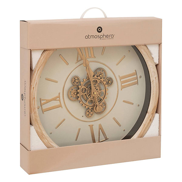 Horloge Sonika beige D49,5cm - Atmosphera