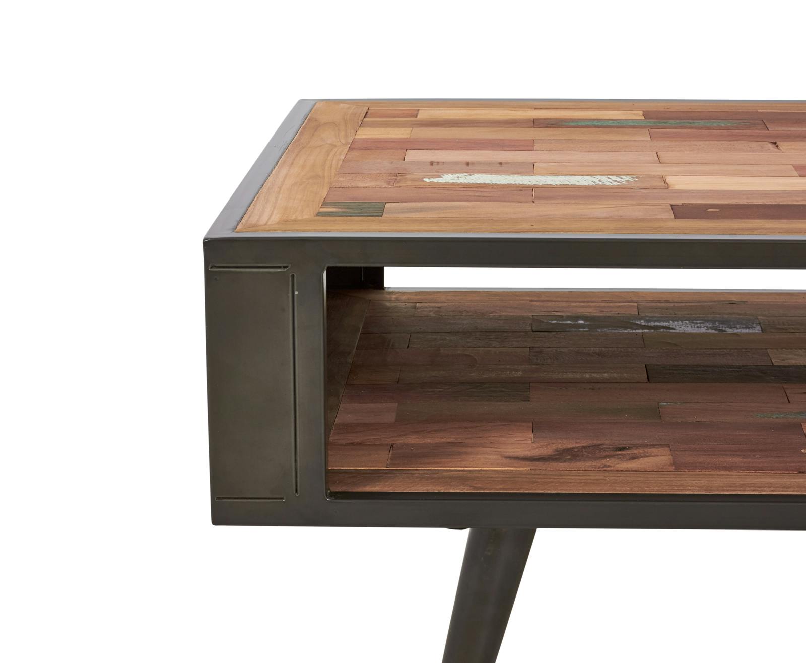 Table basse double plateau bois recyclé DRAKKAR