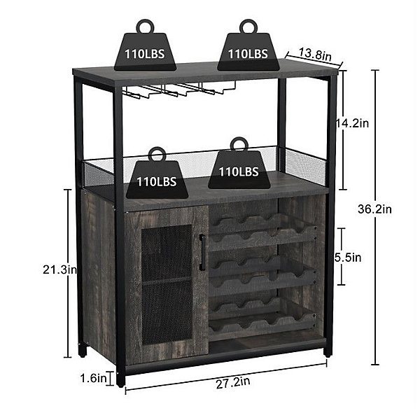 Casier à Vin - PROMIRACAL - 20 Bouteilles - Bois MDF - 5 étagères - Design Industriel