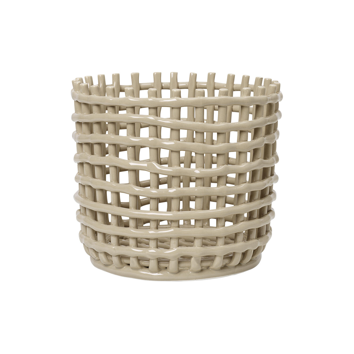 Ceramic Basket Large, cashmere