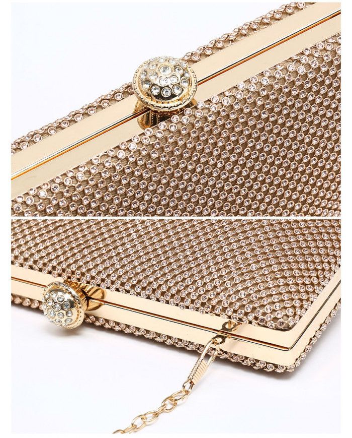 JFY Diamante Clasp Double Side Diamante Bag