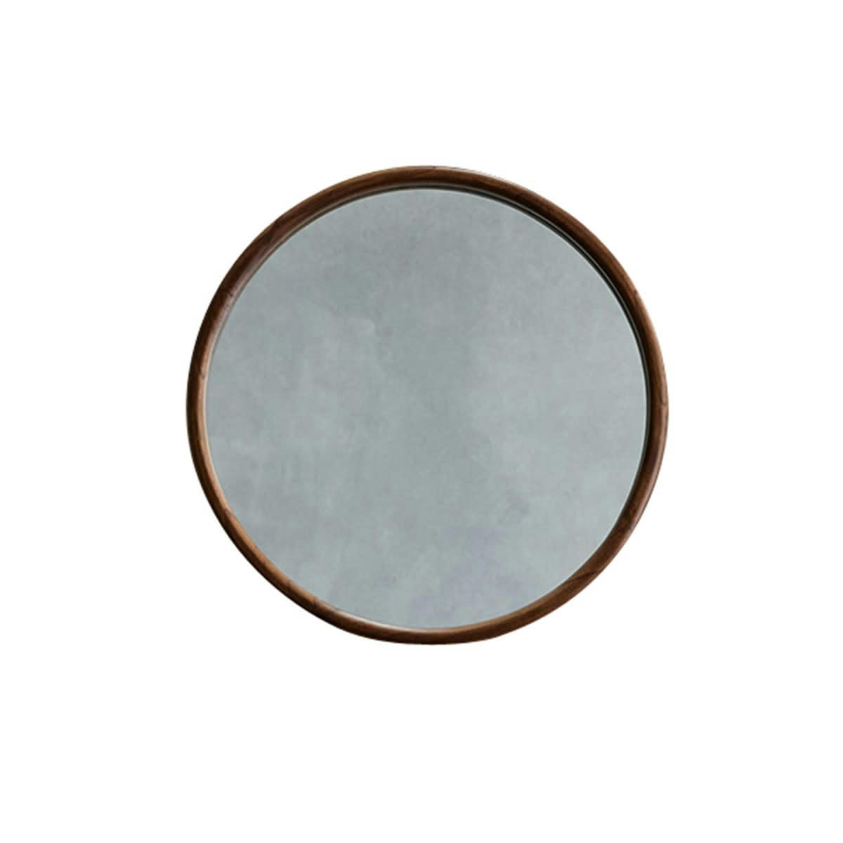 TRINIDAD - Miroir en mindi massif rond finition noyer Ø50 cm
