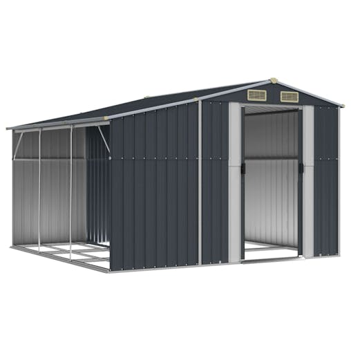 NNEVL Garden Shed Anthracite 277x279x179 cm Galvanised Steel