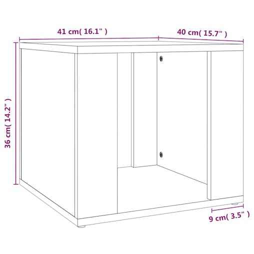 NNEVL Bedside Table Black 41x40x36 cm Engineered Wood