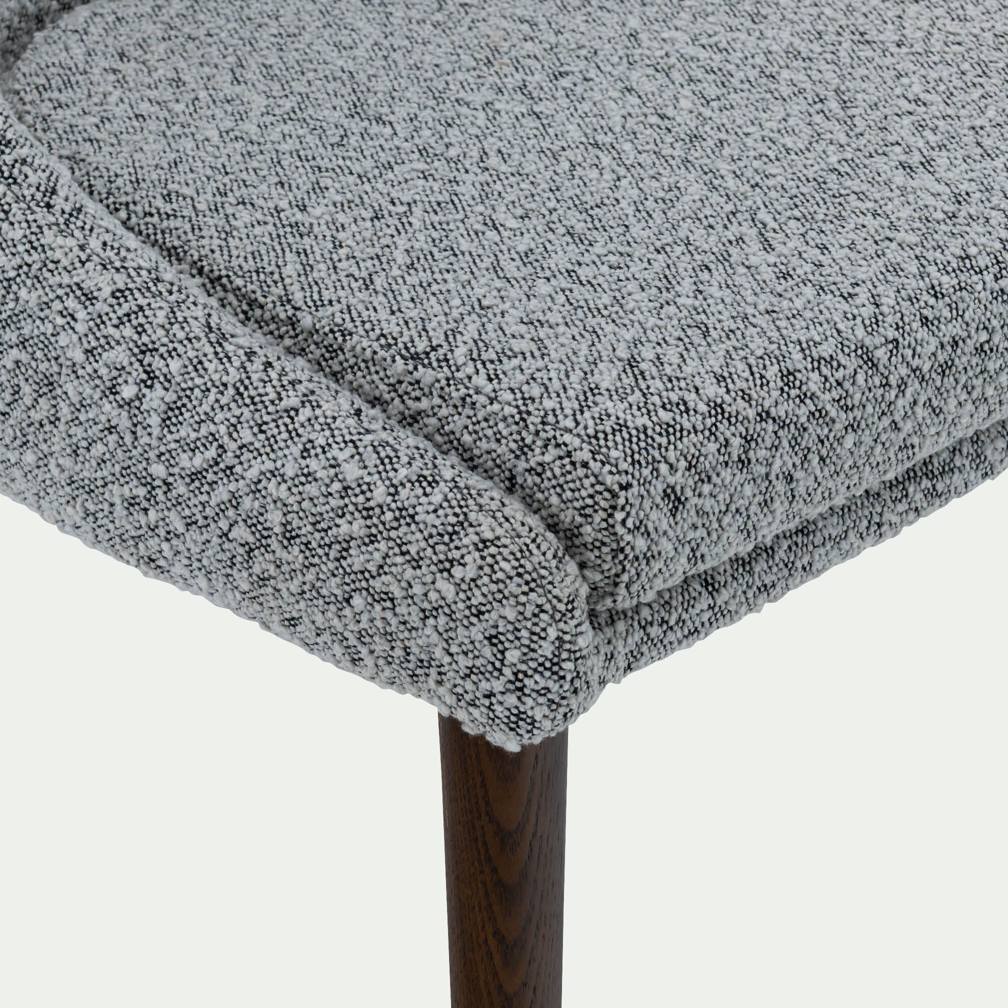 ABBY - Chaise de repas en tissu bouclette rasé - gris clair