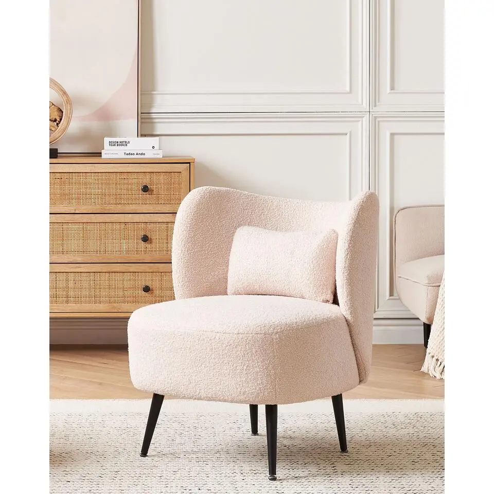 OTSBY - Fauteuil - Beige - Boucl&eacute;