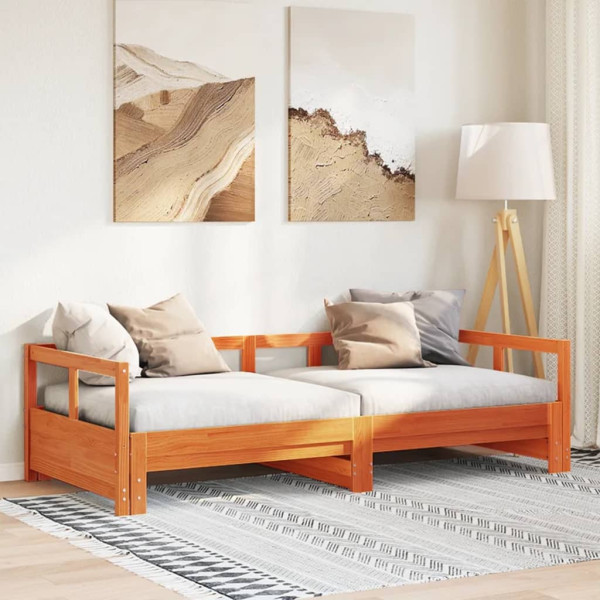 Łóżko Dzienne Sofa Rama Łóżka Drewniana Brązowa 80x200 cm
