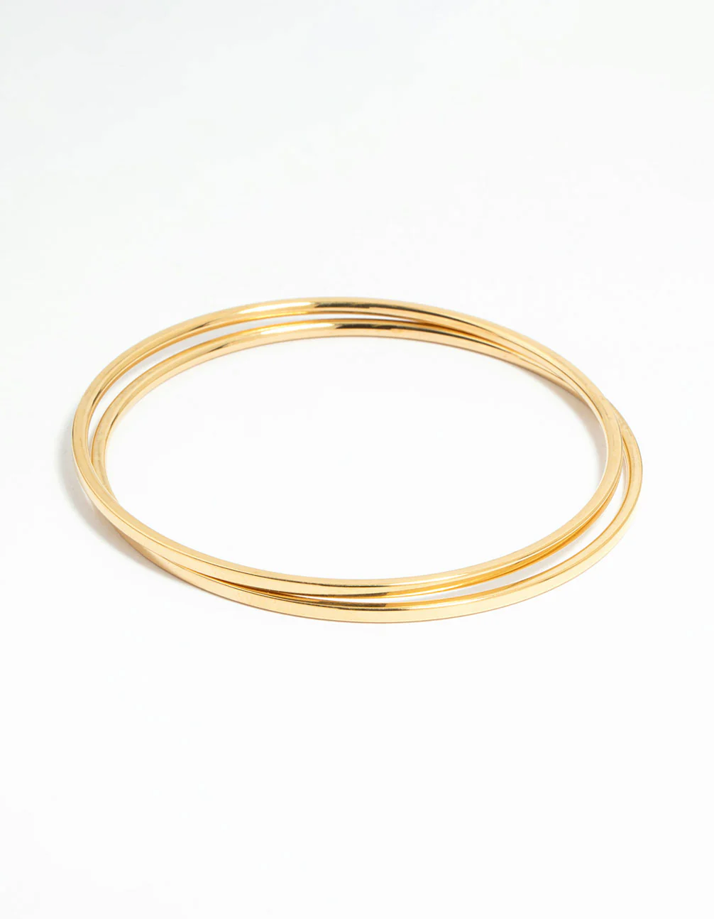 Waterproof Gold Plated Stainless Steel Clean Bangles 2-Pack