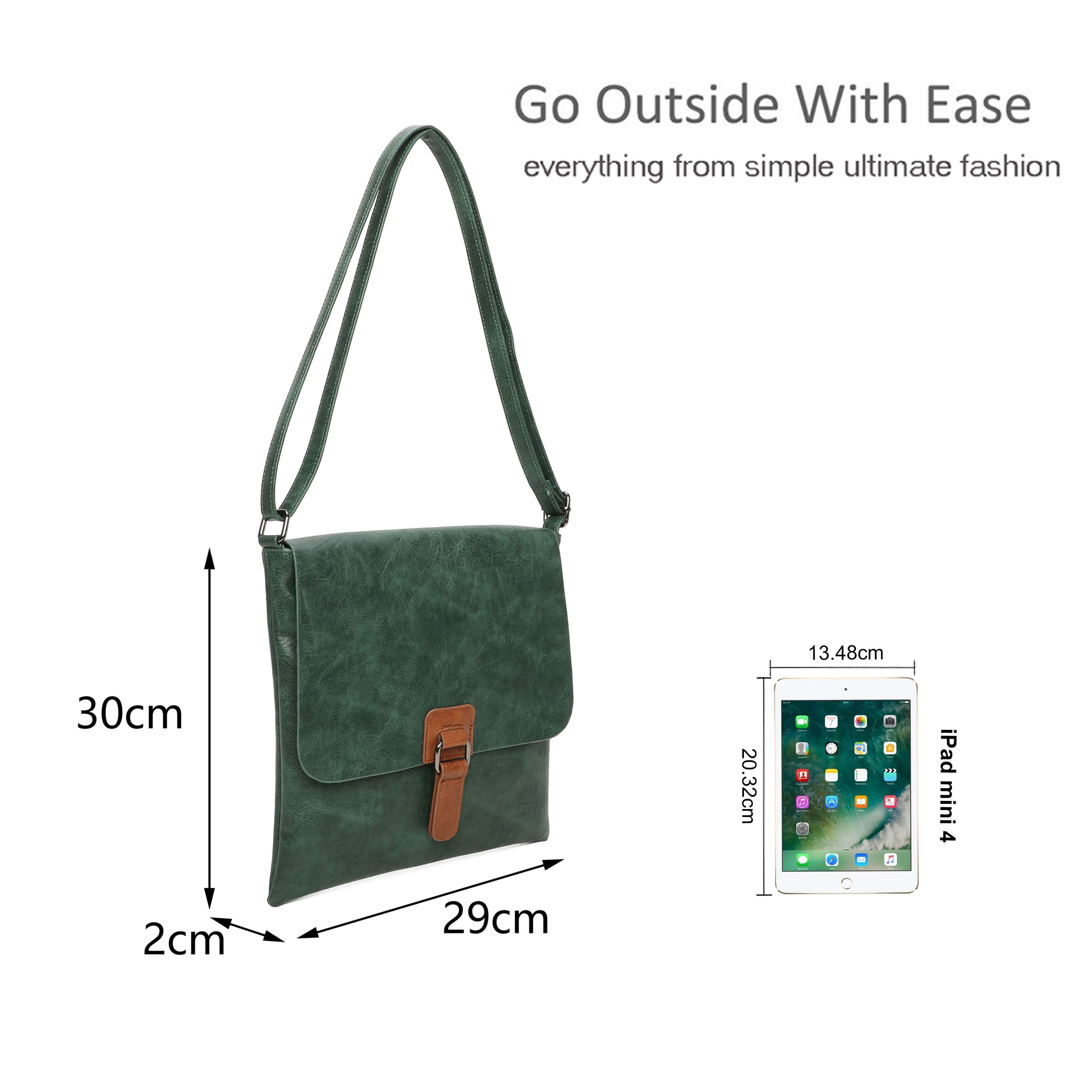 Kitise Slim Flap Closure Messenger Crossbody Bag
