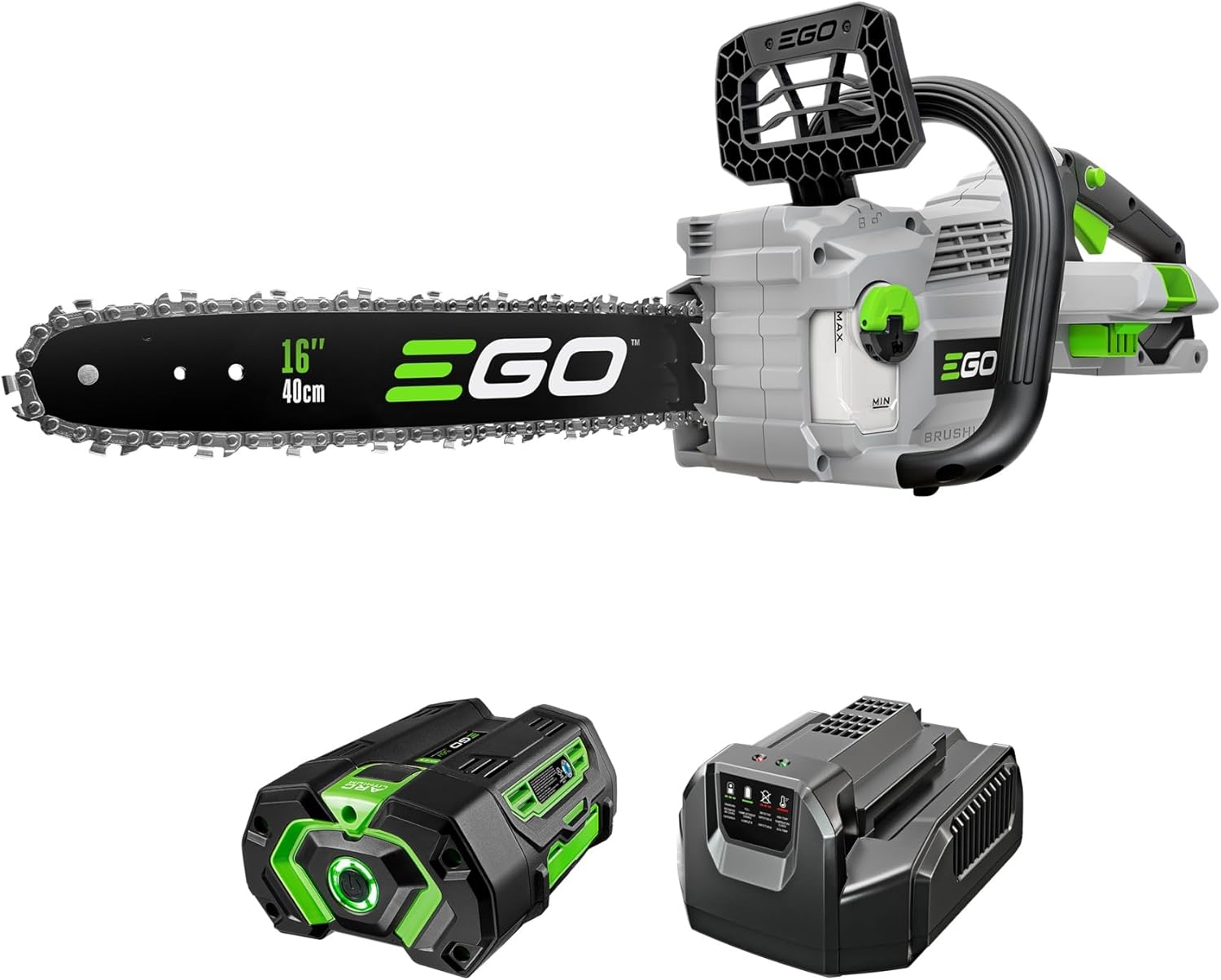 EGO POWER+ Chain Saw  16” Battery Powered Chainsaw  Electric Cordless  Includes 56V 4.0Ah Battery and Charger – CS1613