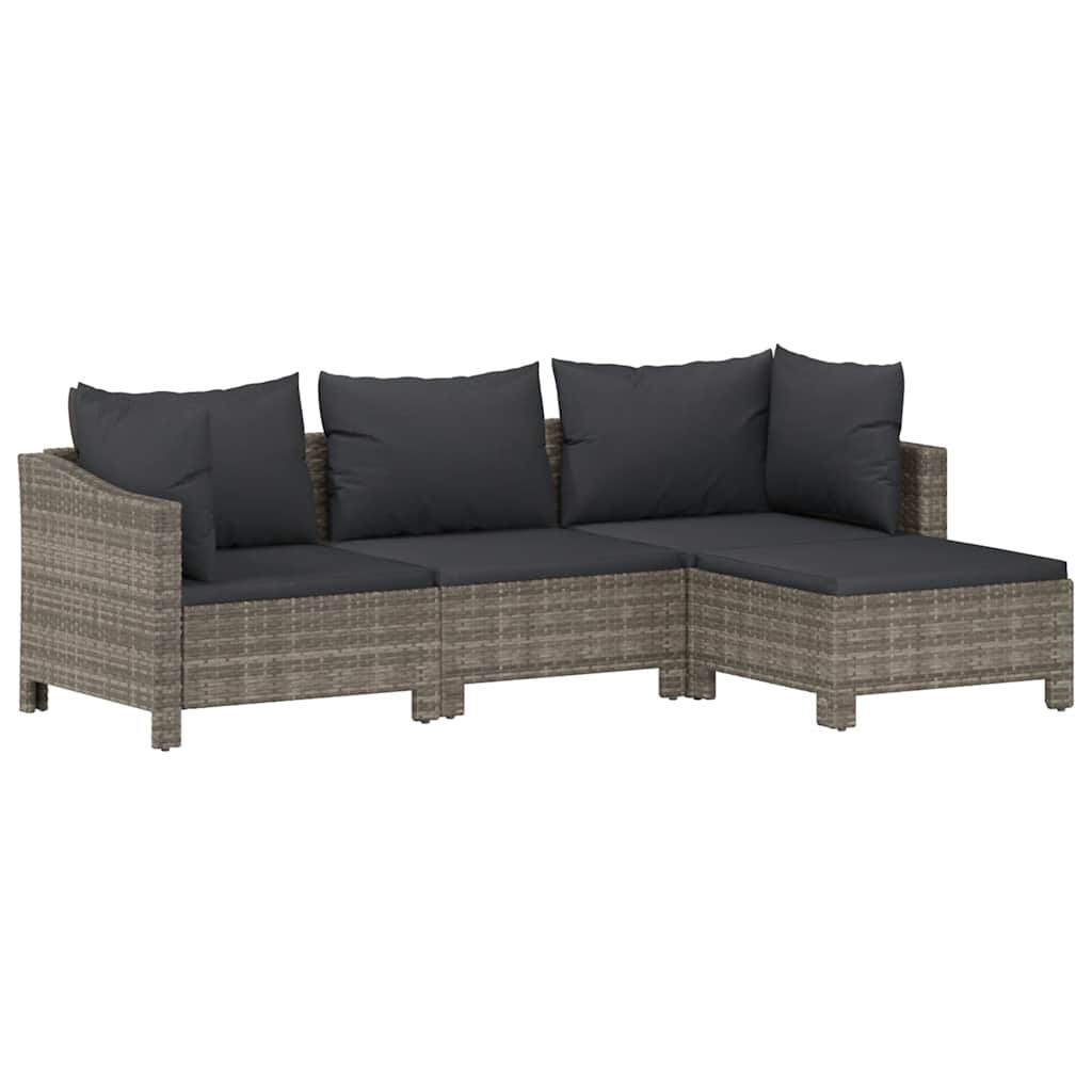 Ogrodowy zestaw wypoczynkowy Szary Technorattan 2x fotel   sofa