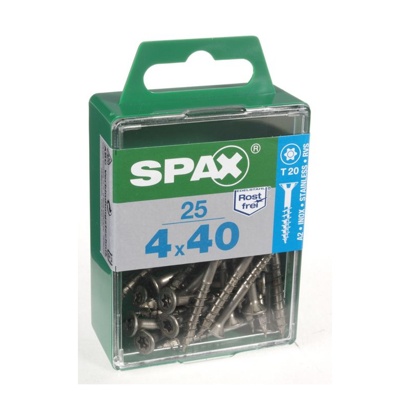Vis TF Torx en inox Ø 4 x 40 mm 25 pièces SPAX
